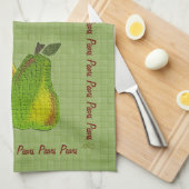 Getextureerde peren (getild groen) theedoek (Quarter Fold)