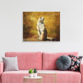Getextureerde Prairie Dog Canvas Print (Insitu (Woonkamer))