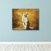 Getextureerde Prairie Dog Canvas Print (Insitu (Houten vloer))