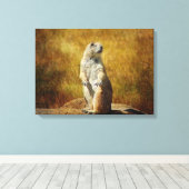 Getextureerde Prairie Dog Canvas Print (Insitu (Houten vloer))