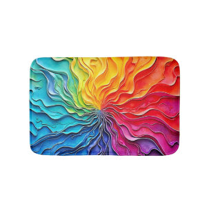 Getextureerde Regenboog Draaikunst Badmat