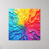 Getextureerde Regenboog Draaikunst Canvas Afdruk (Voorkant)
