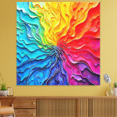 Getextureerde Regenboog Draaikunst Canvas Afdruk (Insitu (Woonkamer))