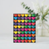Getextureerde regenboogharten briefkaart (Staand voorkant)