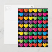 Getextureerde regenboogharten briefkaart (Voorkant / Achterkant)