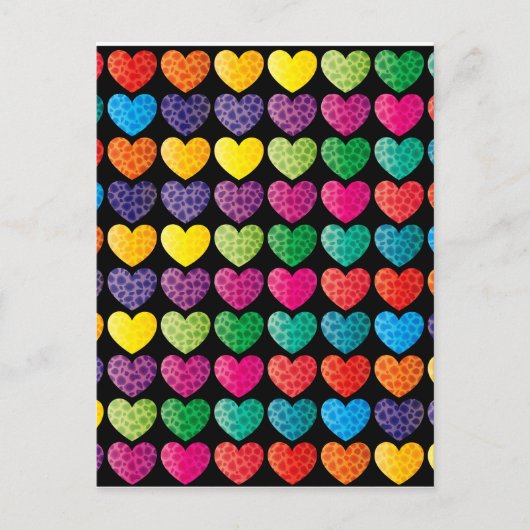 Getextureerde regenboogharten briefkaart (Voorkant)