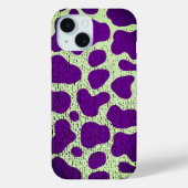 Getextureerde Retro Paarse Spots iPhone Case (Achterkant)