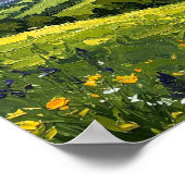 Getextureerde Rollende Groene Weide Vierkante Post Poster (Hoek)