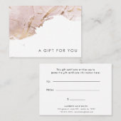 Getextureerde roos gouden faux folie cadeaubon visitekaartje (Voorkant / Achterkant)