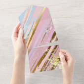 Getextureerde roze achtergrond all in one uitnodiging (Afscheurbaar)