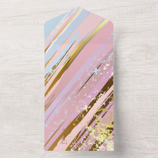 Getextureerde roze achtergrond all in one uitnodiging (Binnen)