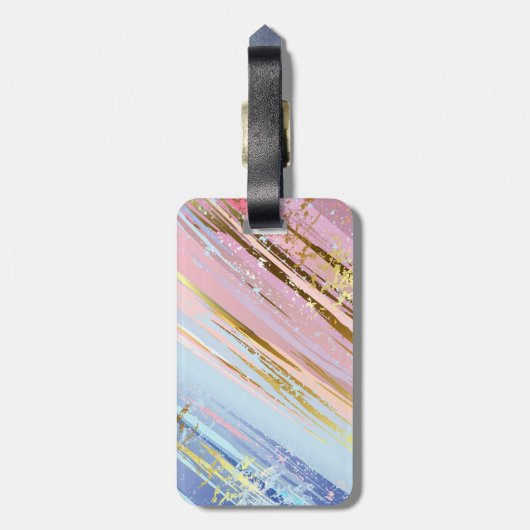 Getextureerde roze achtergrond bagagelabel (Achterkant verticaal)