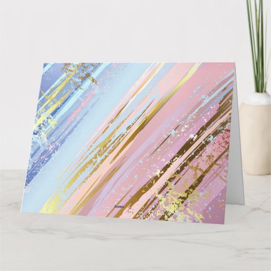 Getextureerde roze achtergrond bedankkaart (Achterkant)