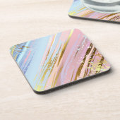 Getextureerde roze achtergrond bier onderzetter (Linkerzijde)