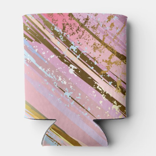 Getextureerde roze achtergrond blikjeskoeler (Achterkant)