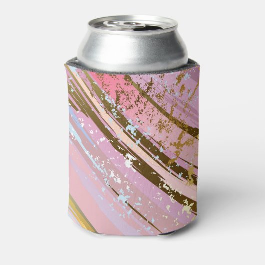 Getextureerde roze achtergrond blikjeskoeler (Blikje Achterkant)