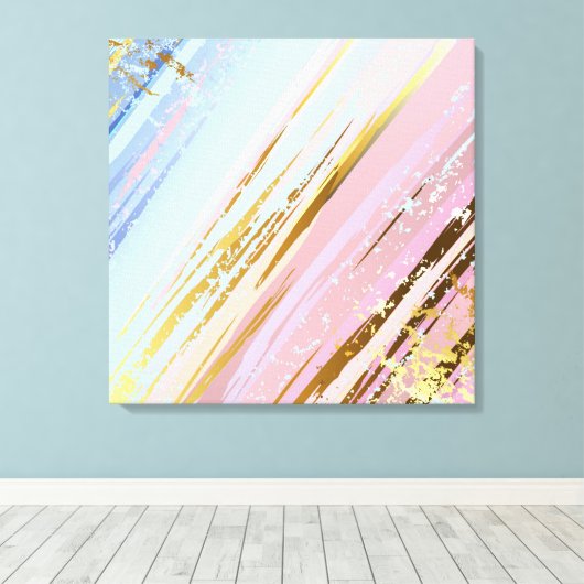 Getextureerde roze achtergrond canvas afdruk (Insitu (Houten vloer))