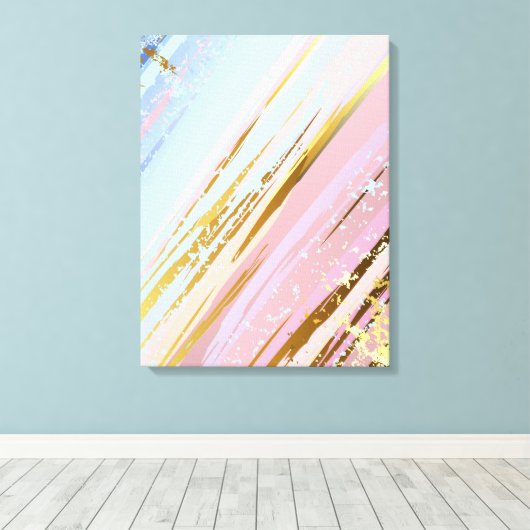 Getextureerde roze achtergrond canvas afdruk (Insitu (Houten vloer))