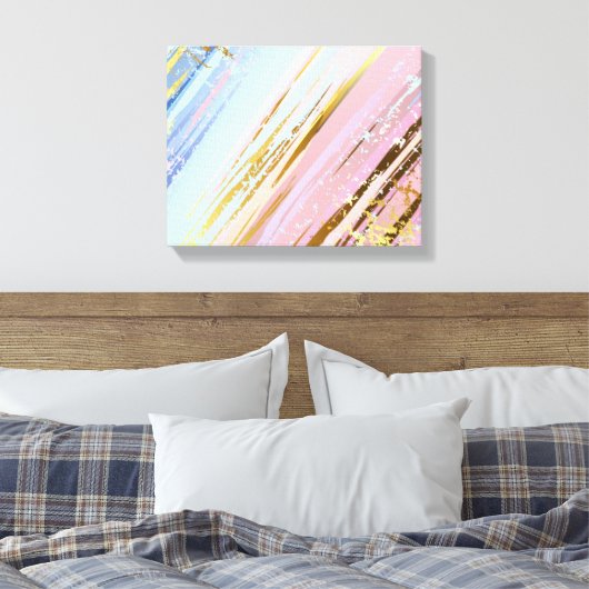 Getextureerde roze achtergrond canvas afdruk (Insitu (Slaapkamer))