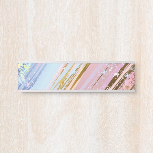 Getextureerde roze achtergrond deurbordje (Voorkant)