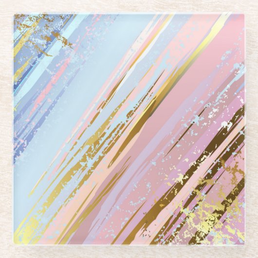 Getextureerde roze achtergrond glazen onderzetter (Voorkant)