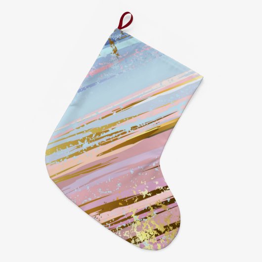 Getextureerde roze achtergrond grote kerstsok (Voorkant (Hangend))