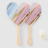 Getextureerde roze achtergrond handwaaier (Voorkant en achterkant)