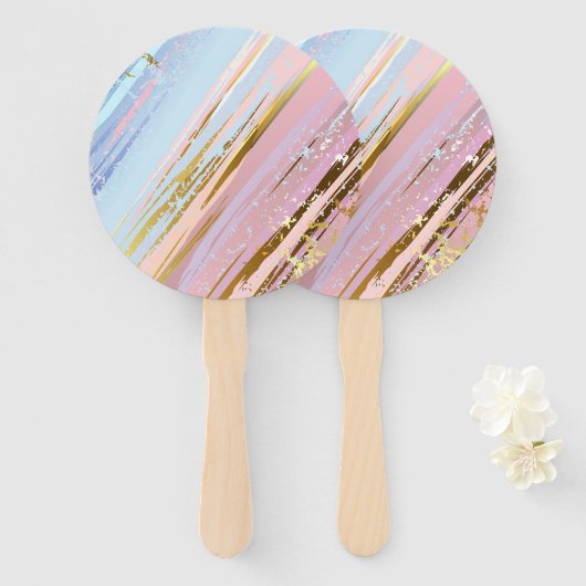 Getextureerde roze achtergrond handwaaier (Voorkant en achterkant)