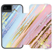 Getextureerde roze achtergrond incipio iPhone portemonnee hoesje (Agenda Open)