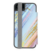 Getextureerde roze achtergrond incipio iPhone portemonnee hoesje (Agenda Achterkant)