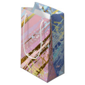 Getextureerde roze achtergrond klein cadeauzakje (Voorkant Gekanteld)
