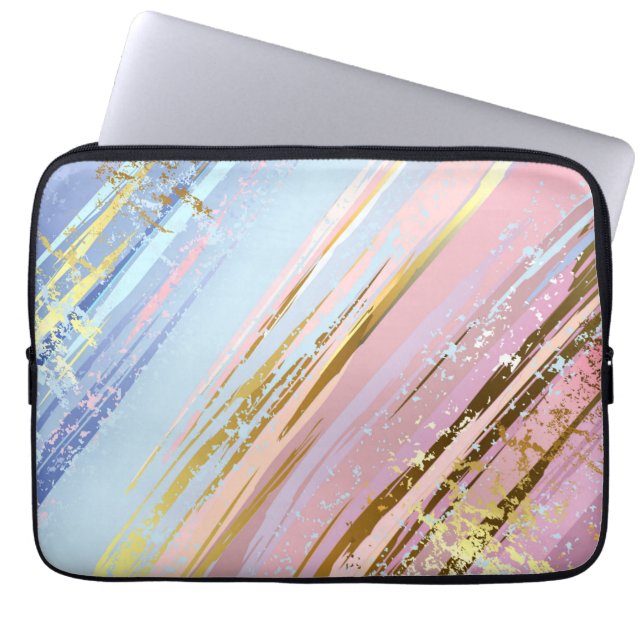 Getextureerde roze achtergrond laptop sleeve (Voorkant)