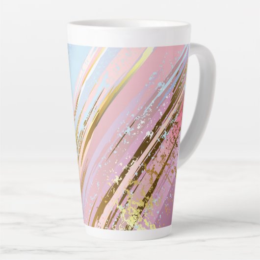 Getextureerde roze achtergrond latte mok (Rechterhoek)