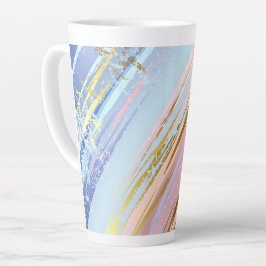 Getextureerde roze achtergrond latte mok (Linkerhoek)