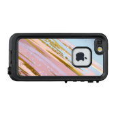 Getextureerde roze achtergrond LifeProof iPhone hoesje (Achterkant (horizontaal))