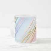 Getextureerde roze achtergrond matglas koffiemok (Voorkant links)