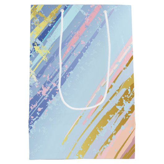 Getextureerde roze achtergrond medium cadeauzakje (Achterkant)