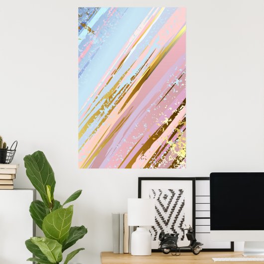 Getextureerde roze achtergrond poster (Thuiskantoor)