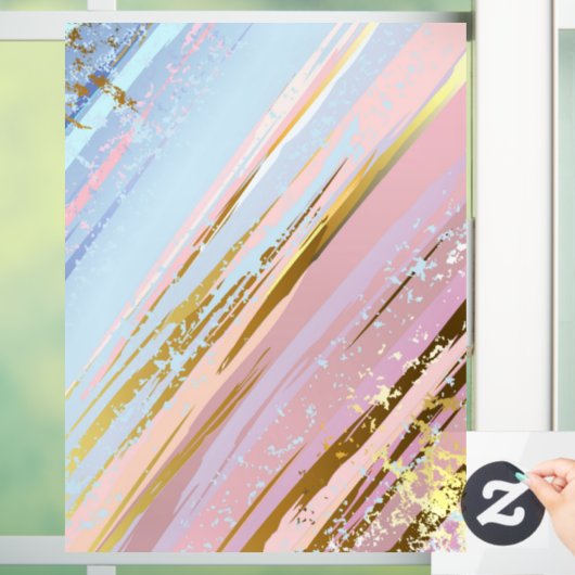 Getextureerde roze achtergrond raamsticker (Huis)