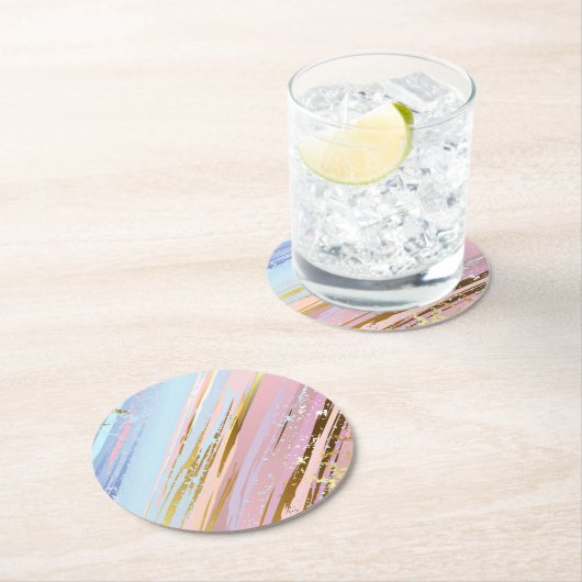 Getextureerde roze achtergrond ronde kartonnen onderzetter (Insitu)