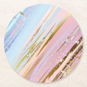 Getextureerde roze achtergrond ronde kartonnen onderzetter (Voorkant)