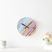 Getextureerde roze achtergrond ronde klok (Huis)