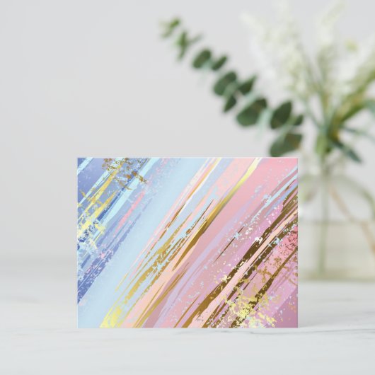 Getextureerde roze achtergrond RSVP kaartje (Staand voorkant)