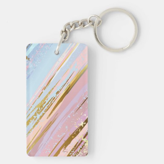 Getextureerde roze achtergrond sleutelhanger (achterkant)