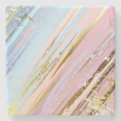 Getextureerde roze achtergrond stenen onderzetter (Voorkant)