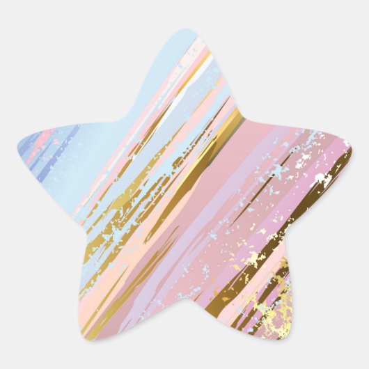 Getextureerde roze achtergrond ster sticker (Voorkant)