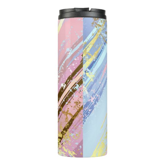 Getextureerde roze achtergrond thermosbeker (Achterkant)