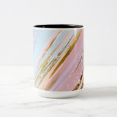 Getextureerde roze achtergrond tweekleurige koffiemok (Center)