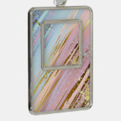 Getextureerde roze achtergrond verzilverd omlijst ornament (Rechts)