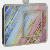 Getextureerde roze achtergrond verzilverd omlijst ornament (Rechts)